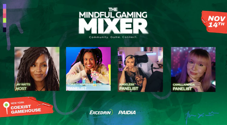 The Mindful Gaming Mixer event with Excedrin